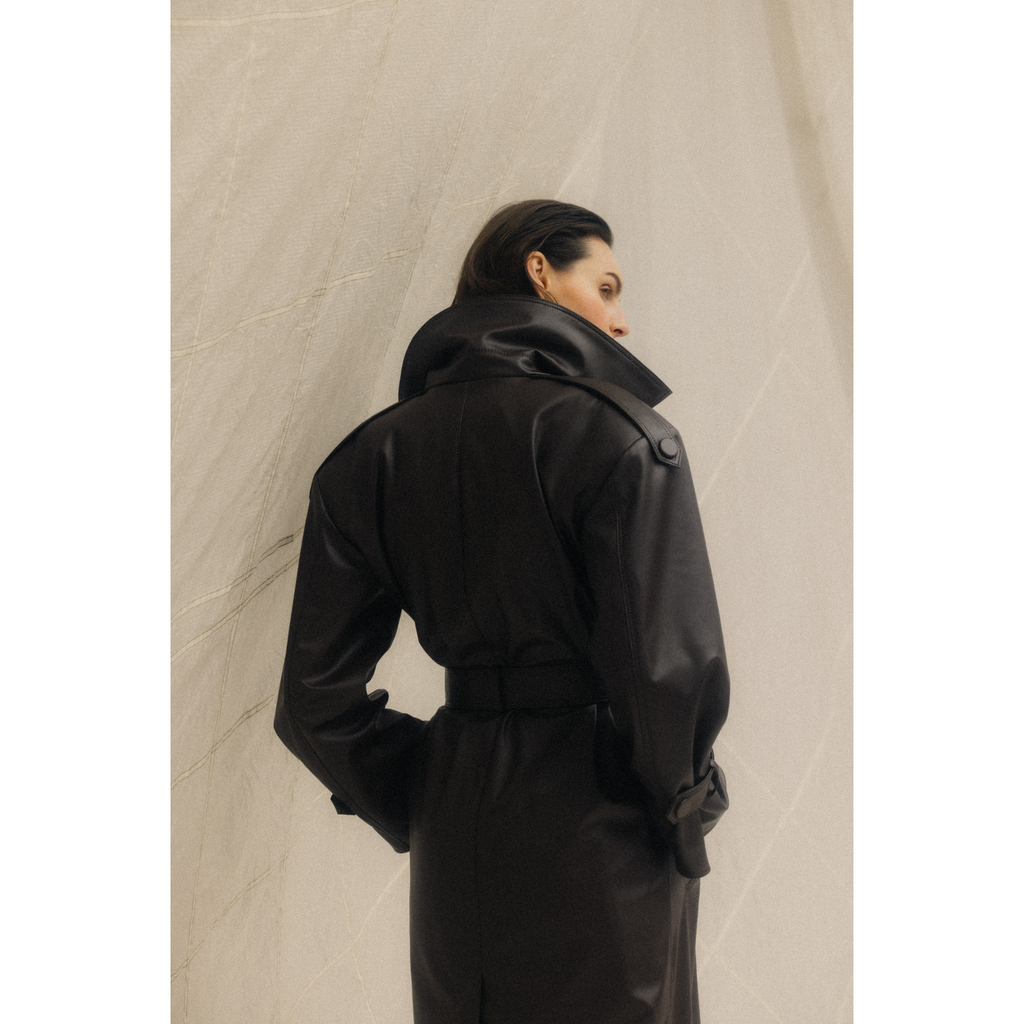 TRENCH COAT prochowiec czarny