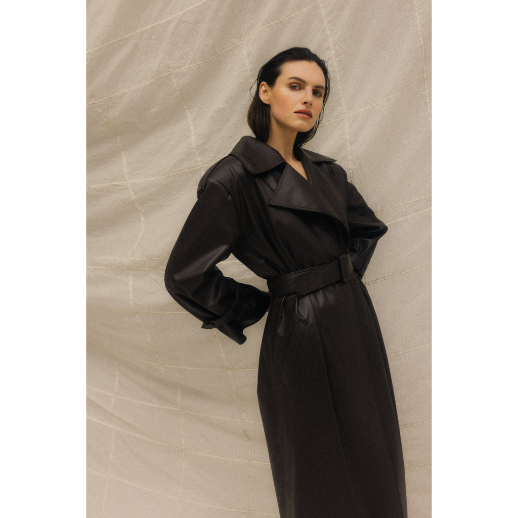 TRENCH COAT prochowiec czarny